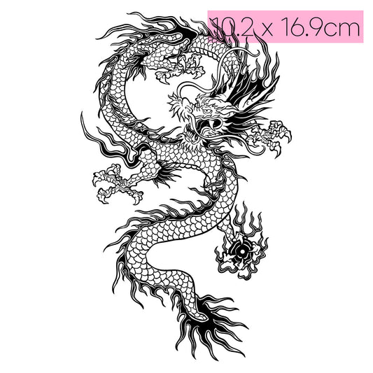 [B29]Dragon's Fury - Tatou - Natural Two Weeks Tattoo