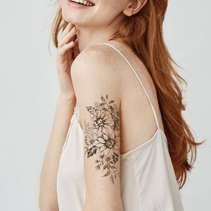 [B45]Floral Rhapsody - Tatou - Natural Two Weeks Tattoo
