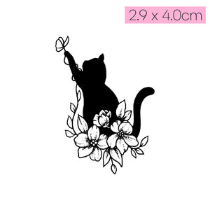 Cat Craving Flowers - Tatou - Natural Two Weeks Tattoo