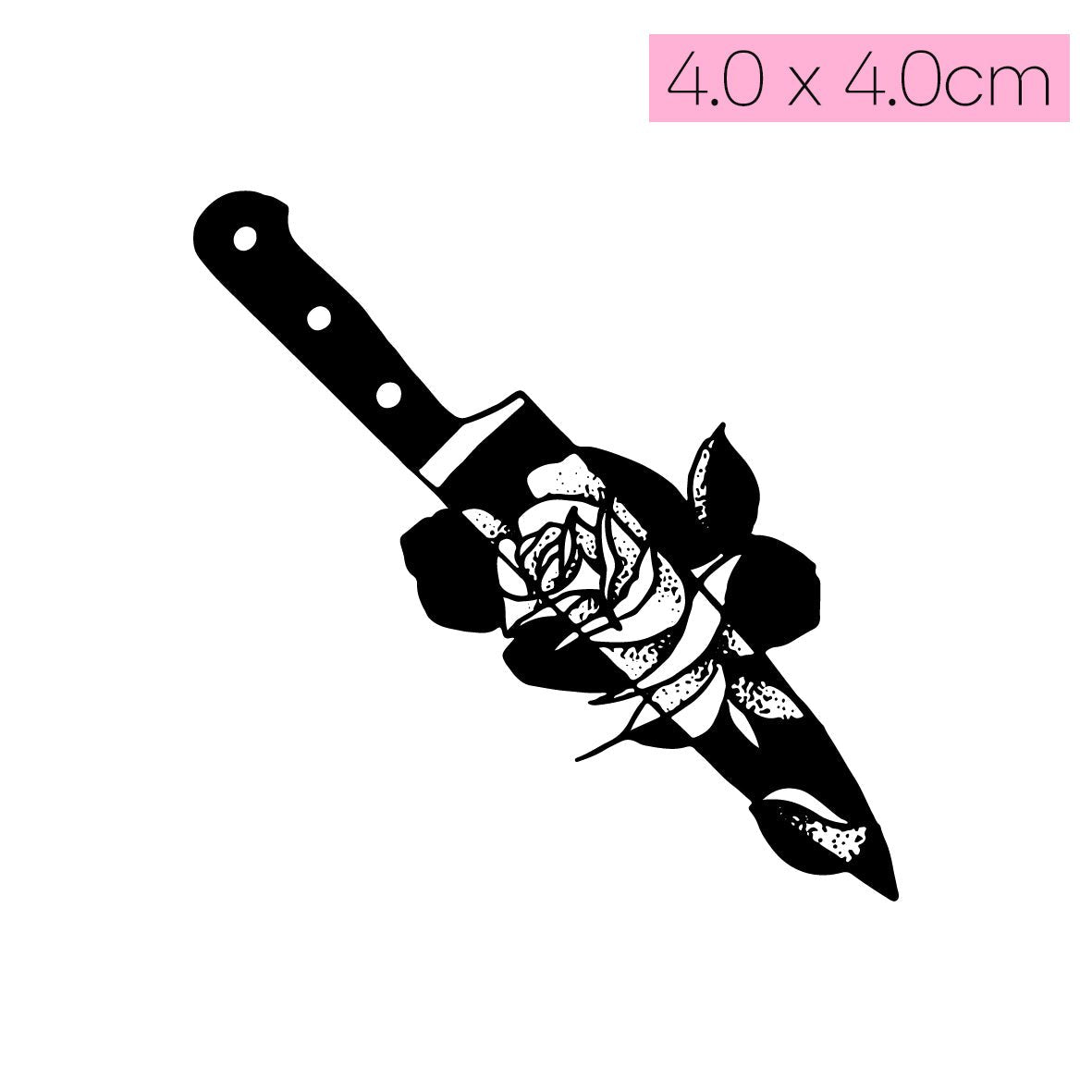 Dark Rose Knife - Tatou - Natural Two Weeks Tattoo