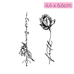[Q12]Flower Carpe Diem - Tatou - Natural Two Weeks Tattoo