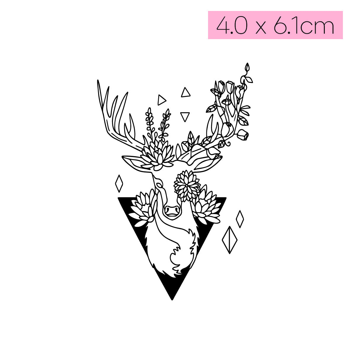 [Q17]Geometric Stag - Tatou - Natural Two Weeks Tattoo