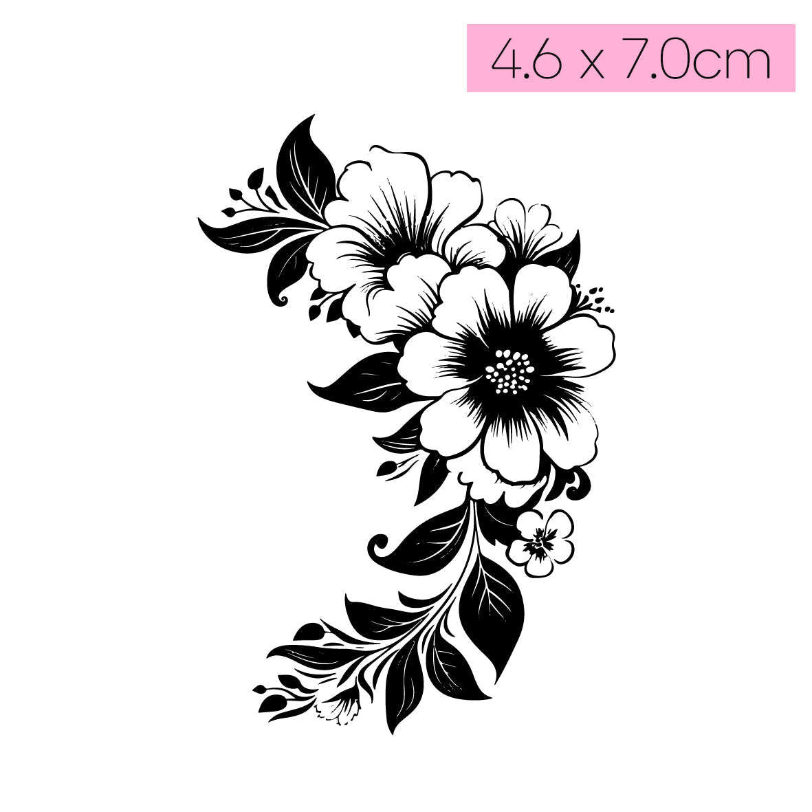 [Q25]Floral Cascade - Tatou - Natural Two Weeks Tattoo