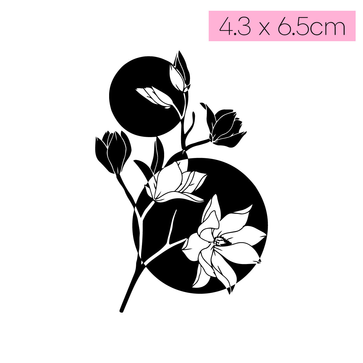 [Q50]Floral Eclipse - Tatou - Natural Two Weeks Tattoo