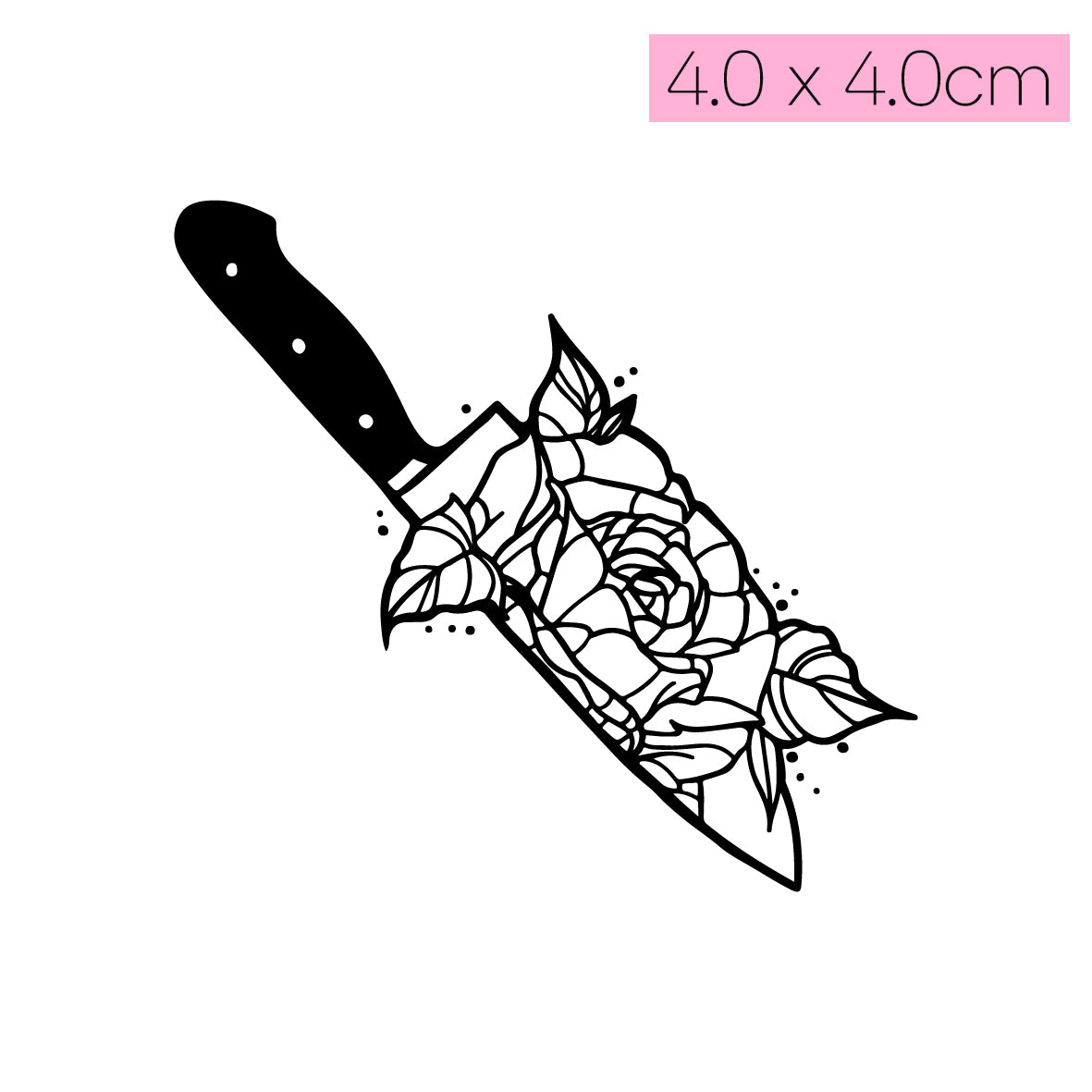 [S25]Rose Knife - Tatou - Natural Two Weeks Tattoo