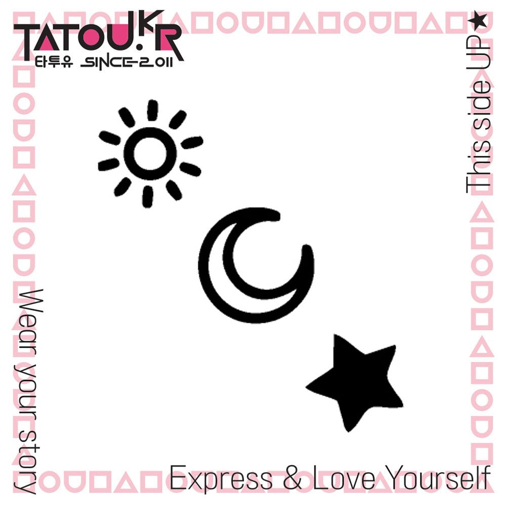 Sun Moon Star - Tatou - Natural Two Weeks Tattoo