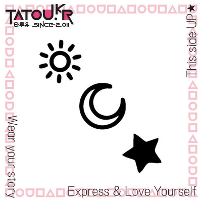 Sun Moon Star - Tatou - Natural Two Weeks Tattoo